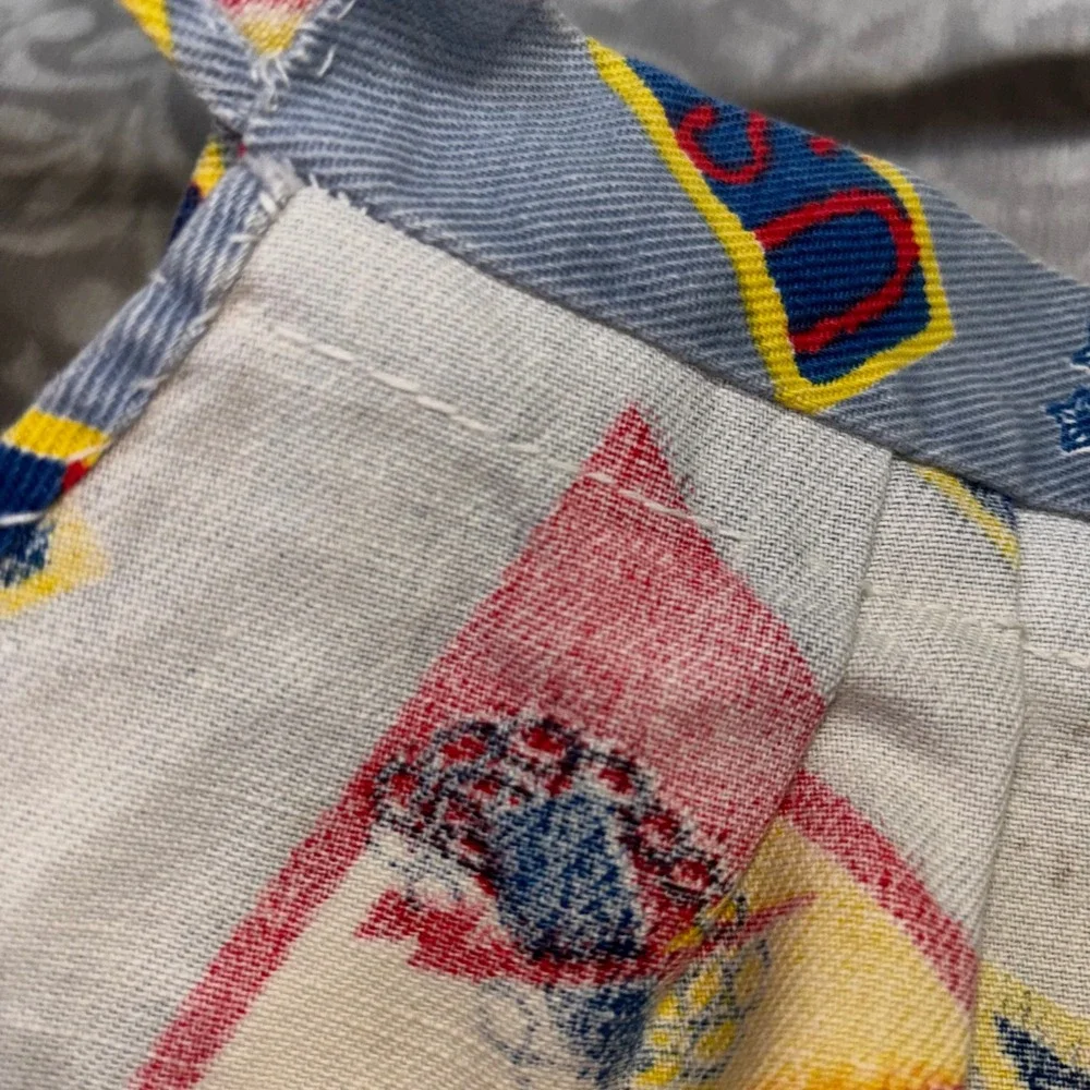 1960s Vintage Patriotic Military Print Half‎ Apron Blue Twill Americana